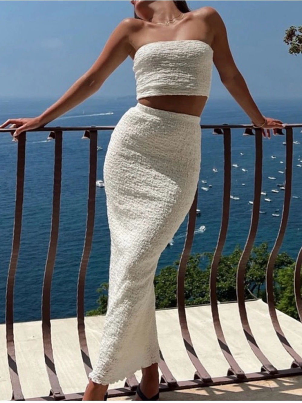 Princess Polly Cream Textured Maxi Skirt